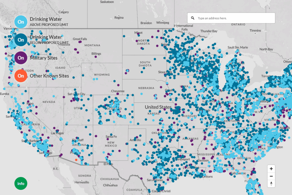 PFAS Contamination Map Search