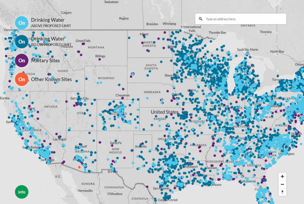 PFAS Contamination Map Search