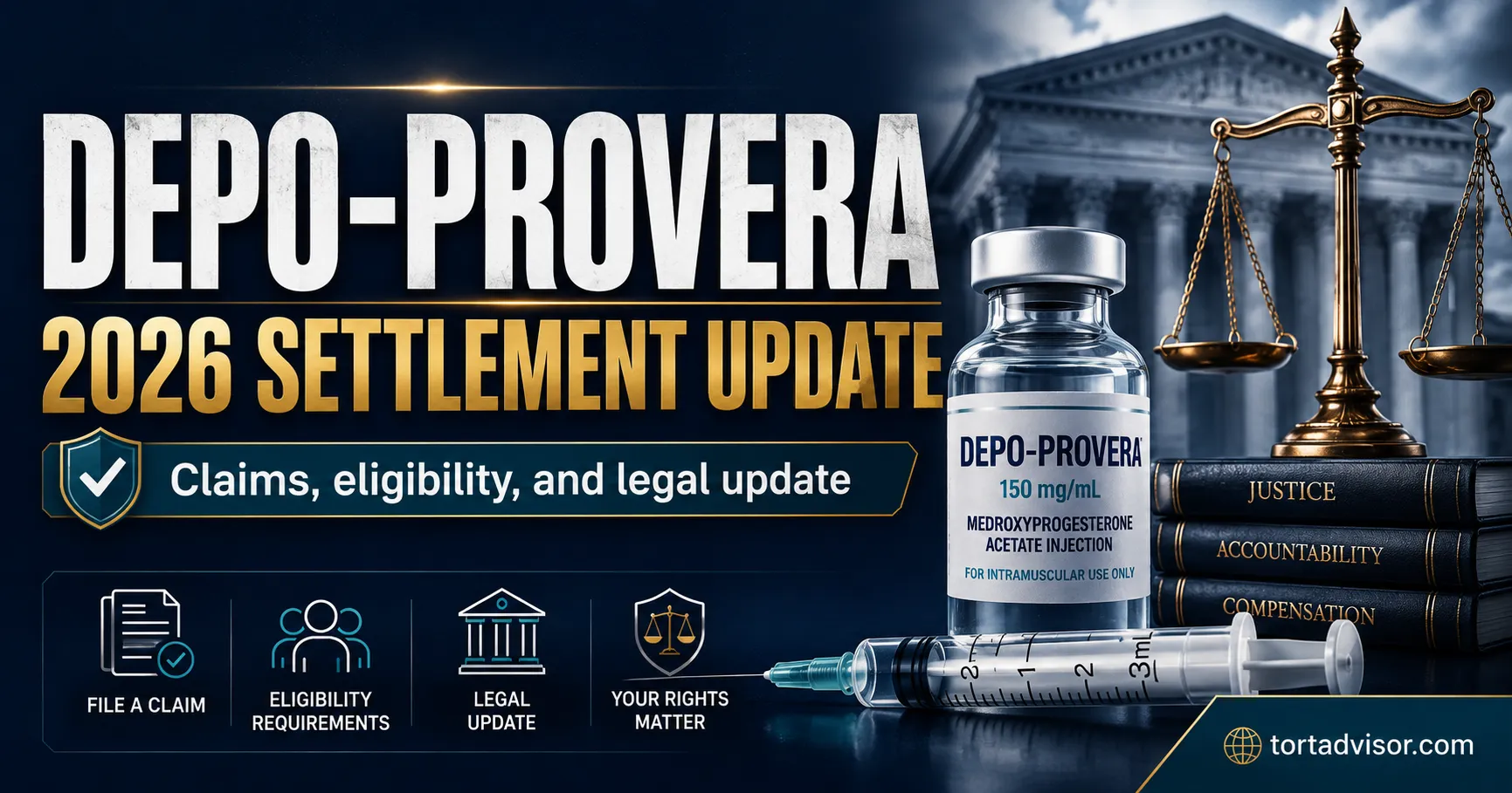 Depo-Provera Settlement 2026 Update | Claims, Eligibility & Legal Rights Depo-Provera settlement 2026 update showing lawsuit claims eligibility legal rights and compensation review