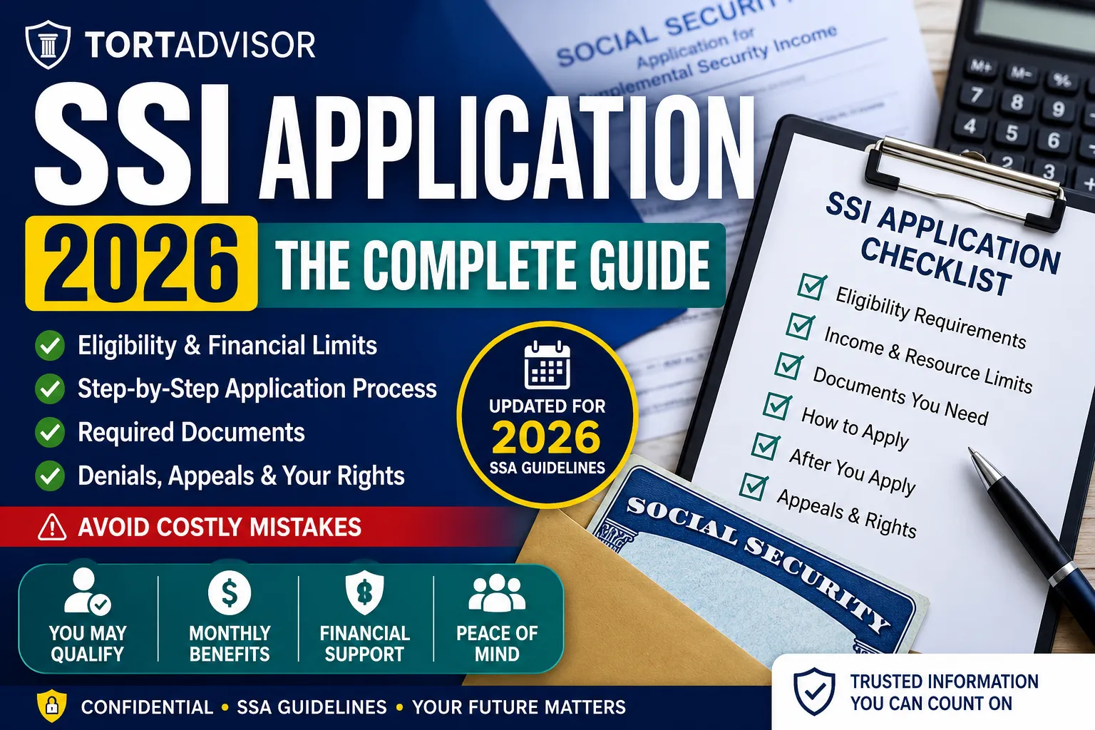 SSI Application 2026 | Benefits Guide, Eligibility Checklist & Application Steps SSI application 2026 guide with eligibility checklist documents and Social Security benefit steps