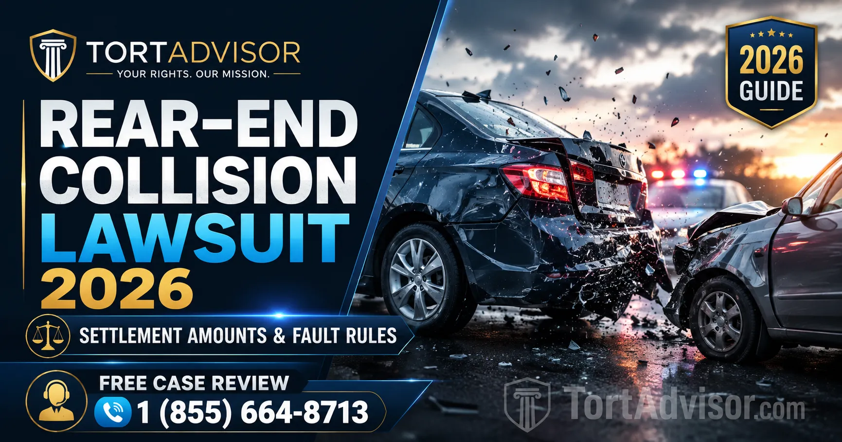 Rear-end collision lawsuit 2026 settlement amounts and fault rules