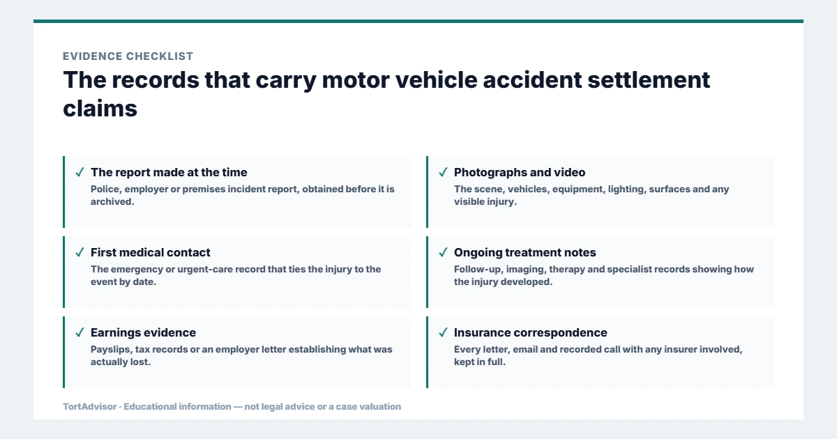 Motor Vehicle Accident Settlement & Jury Verdict Database by State (2026) | TortAdvisor 3 Evidence used in motor vehicle accident settlement claims, from the primary record through medical documentation to regulatory data