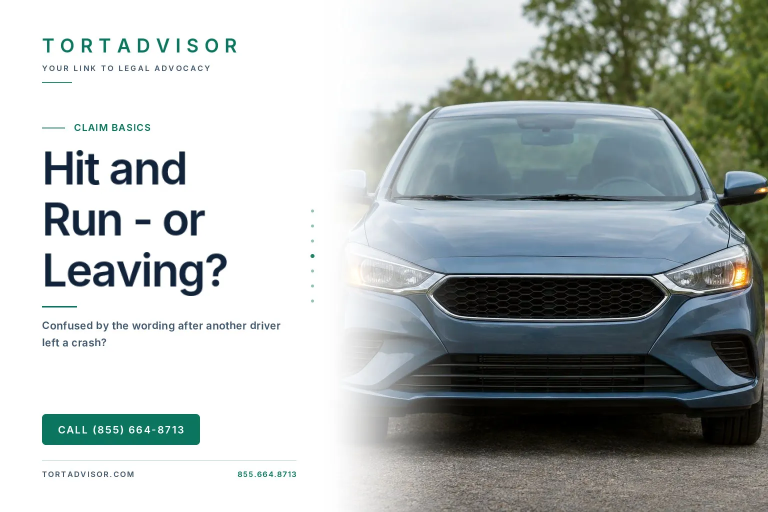 Difference Between Hit and Run and Leaving Scene: Claims 4 Parked roadside car illustrating the difference between hit and run and leaving scene