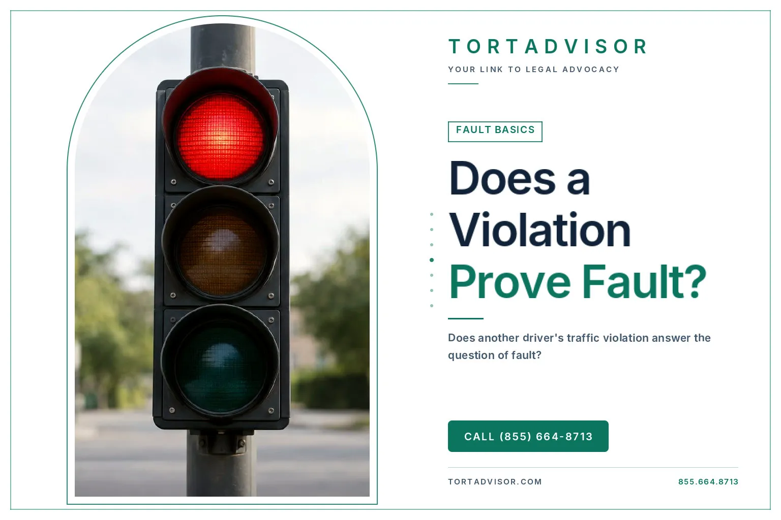 Red traffic signal at a quiet intersection illustrating negligence per se car accident questions