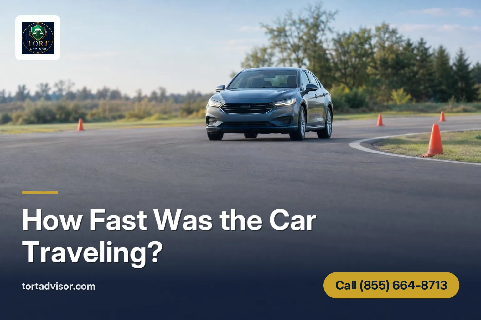 Time, speed and distance: How Fast Was the Car Traveling? Car on a closed driving course illustrating time, speed and distance